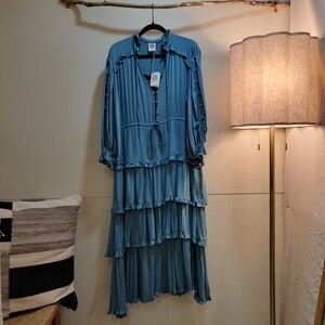 ELF Blue High Low Tiered Dress